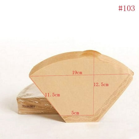 

40Pcs/Bag Useful Hand-poured Disposable Not Bleached Coffee Filter Paper Drip Carafe Cup 103