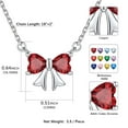 thumbnail image 4 of FindChic Bow Necklace for Women, Synthetic Garnet Birthstone Necklaces Bow Heart Cubic Zirconia Pendant Birthday Mothers Day Jewelry Gifts Her Wife Lady Adults Ideas, 4 of 9