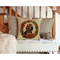 thumbnail image 3 of Bloodhound Christmas Flowers Throw Pillow 14 in x 14 in, 3 of 5
