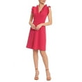 thumbnail image 5 of Maggy London V Neck Ruffle Sleeves Back Zipper Short Crepe Dress-HORN / 4, 5 of 26
