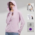 thumbnail image 2 of Holzkary Womens Upf 50+ Sun Protection Hoodie Jacket Lightweight Long Sleeved Sun Shirt Suitable for Carrying Bags Hiking Lightweight Quick Dry Active Uv Shirts with Zipper Pockets Pink M, 2 of 4