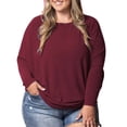 thumbnail image 3 of Blouses for women dressy casual Long Sleeve Japanese Cotton Soft Clothing L Red womens blouses, 3 of 5