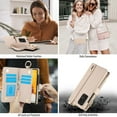 thumbnail image 3 of ELEHOLD For Samsung Galaxy A53 5G Phone Case Leather Crossbody Zipper Card Wallet Flip Case Kickstand Cover, with Ring Holder,Full Body Protection-White, 3 of 7