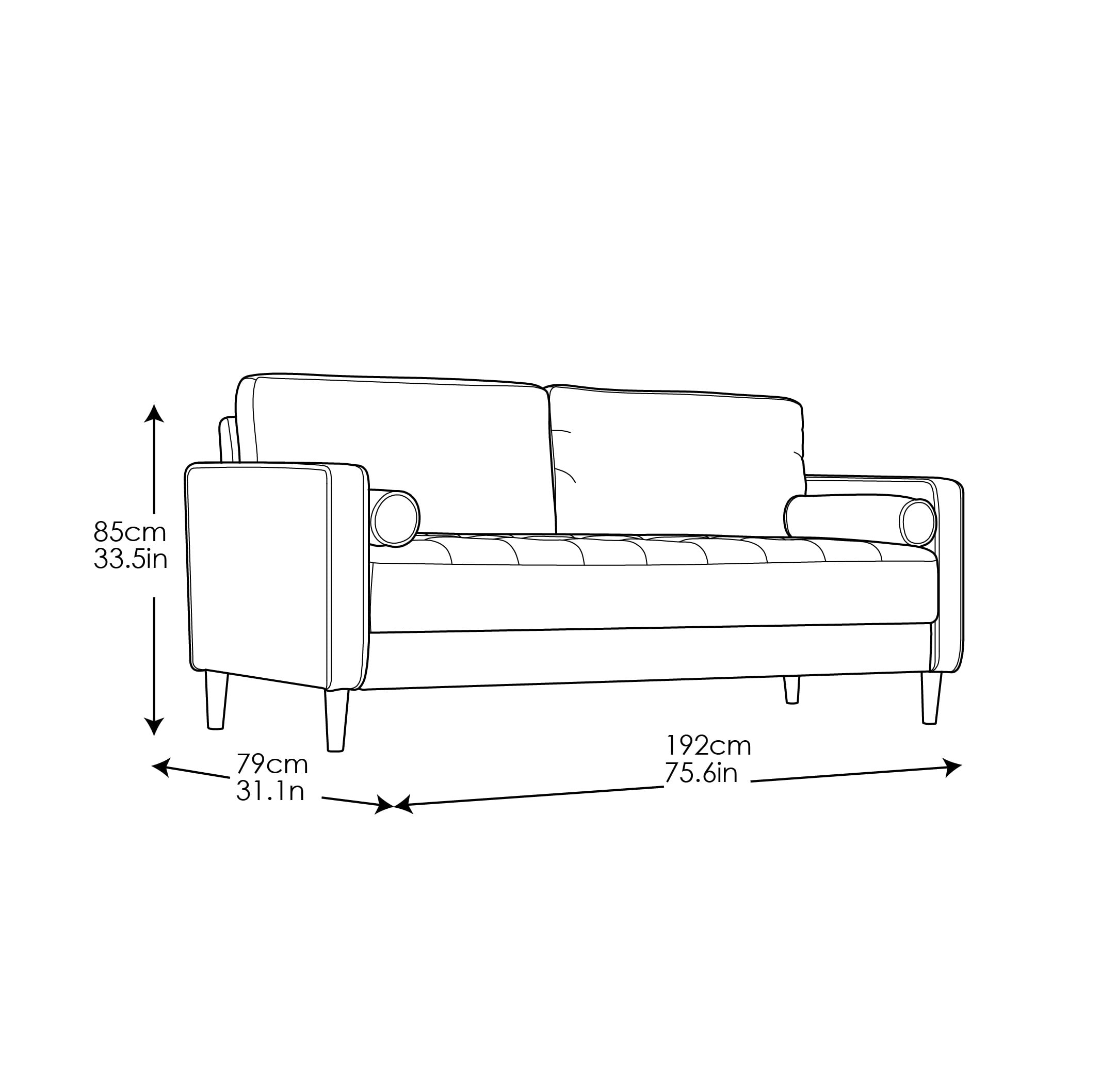 Studio Living Lorelei Mid-Century Modern Cushion Back Upholstered Sofa, Heather Gray Fabric