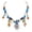 Blue, variant on Bohemian Beaded Statement Necklace for Women - Vintage Multicolor Glass Beads with Denim Tassel & Ethnic Pendant, Adjustable Chain, Boho Layered Jewelry for for Casual Wear