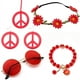 thumbnail image 1 of Traje de hippie de Halloween, gafas, pendientes, collar, tocado, collar con el logo de la paz, 1 of 4