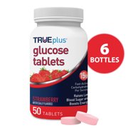 TRUEplus® Glucose Tablets, Strawberry Flavor - 50ct Bottle – 6 Pack
