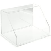 Plymor Clear Acrylic Slanted Front Display Case with Base (Mirror Back), 9" W x 6" D x 6" H