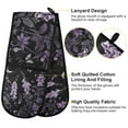 thumbnail image 2 of Yayeee Double Oven Mitt Kitchen Heat Resistant Baking 35" x7" Quilted Glove, Light Purple Flowers, 2 of 6