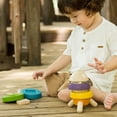 thumbnail image 3 of PlanToys® Wooden Stacking Rocket Toy for Toddlers | Montessori Educational STEM Learning Toy | Colorful Wooden Rocket Ship Stacker for Fine Motor Skills, Problem Solving, Preschool Gift, 3 of 4