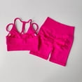 thumbnail image 2 of Conjunto deportivo de cintura alta color melocotón para levantamiento de cadera, ropa de Yoga de secado rápido a prueba de golpes, pantalones para correr, conjunto de dos piezas para Fitness, 3/4, 2 of 6
