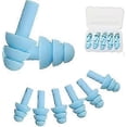 thumbnail image 1 of 5 pares de tapones para los oídos, tapones de silicona suave para leer, dormir y nadar (azul), 1 of 2