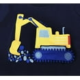 thumbnail image 5 of POPTEM Toddler Long Sleeve Shirts Excavator Printed Striped Sleeve Cotton Graphic Tees Blue 3T, 5 of 6