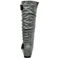 thumbnail image 3 of DREAM PAIRS Womens Wide-Calf Knee High Low Hidden Wedge Slouch Buckle Boots URA GREY Size 11, 3 of 5