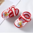 thumbnail image 5 of Baby Girls Soft Toddler Shoes Toddler Walkers Shoes Colorful Flowers Princess Shoes Sandals Flat Walkers Shoes Summer Beach Shoes Red 0 Months-3 Months, 5 of 6