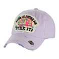 thumbnail image 1 of NYFASHION101 Women's Distressed Unconstructed Embroidered Baseball Cap Dad Hat, Park It, Lavender, 1 of 2