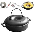 thumbnail image 1 of Cauldron Pot for Cooking - Non-Stick Cookware with Handle, Cast Iron Camp Dutch Oven, Even Heating with Sturdy Design, Cooking Pot for Frying Roasting Stewing Grilling Baking, 1 of 1