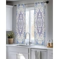 thumbnail image 5 of Blue Purple Boho Sheer Curtains 45 Inch Length 2 Panels Set for Living Room/Bedroom, Vintage Abstract Art Floral Ethnic Tribe Kitchen Curtains Grommet Semi-Sheer Curtains Window Treatments 42"x45"x2, 5 of 7