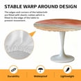 thumbnail image 2 of Elastic Fitted Round Tablecloth, Burnt Orange Ombre Coastal Waterproof Stretch Table Cover for 36"-44" Tables, Summer Nautical Beach Ocean Seaside Washable Outdoor Tablecloths for Patio, Camping, 2 of 9