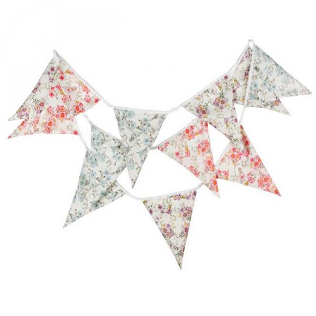 Tela De Golpe Ligero Flores Bandera De La Bandera Floral Banquete De Boda Decoración Festiva Zulema Bunting