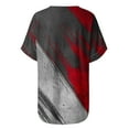 thumbnail image 5 of WXLWZYWL Women's Loose Tops Crewneck Print Tees Short Sleeve T Shirt Blouse Loose Tops Red, 5 of 5