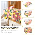 thumbnail image 2 of Yayeee Collapsible Cube Storage Bin with Lid Fabric Closet Decorative Basket with Handles, Red Striped Lemon, 2 of 7