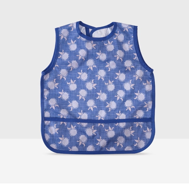 Bavoir d'Alimentation Lavable avec Poche Imperméable, Crochet et Fermeture Réglable 35x30cm Polyester