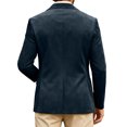 thumbnail image 4 of Men's Casual Suede Blazer, Slim-Fit Single-Breasted Winter Jacket, Navy Blue, S, 4 of 5
