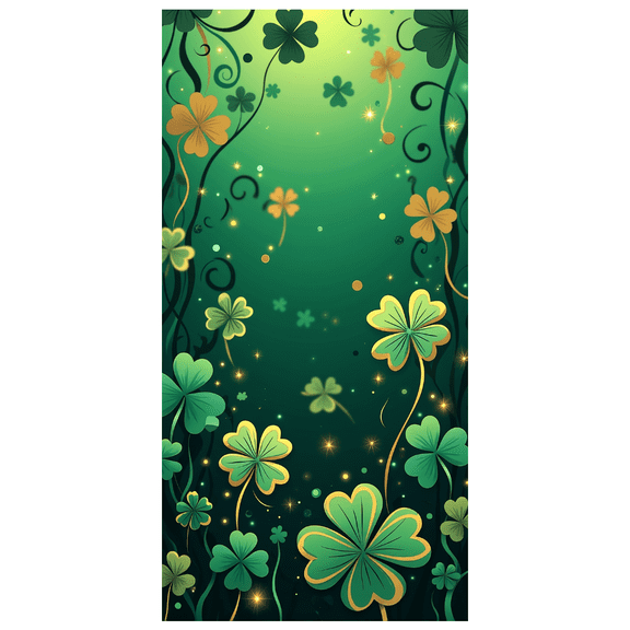 Green Shamrock St Patrick's Day Floral Backdrop Banner Party Background Decorations Lucky Props Event Decor Celebrations Festive Display