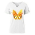 thumbnail image 5 of Craaazy Mardi Gras Shirts for Women Short Sleeve Casual Carnival Printed V-neck T-shirts Gifts, 5 of 6