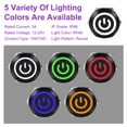 thumbnail image 3 of 2 Pcs 22mm Push Button Switch, IP66 1NO1NC 12-24V 3A Momentary Latching Push Button Starter Light on Off Switch Self-locking with White Light Switch, Aluminum Alloy Flat Head Black, 3 of 7
