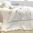 thumbnail image 1 of Cotton Bedspread,Cotton Quilt Pure Color Embroidery Summer Quilt Summer Cotton Quilt Rugged and Tough, 1 of 5