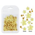 thumbnail image 1 of Bolsa de joyería con flores de cinco pétalos para decoración de uñas Joyería de flores acrílicas blancas y rosas con cuentas de oro y plata Flor de resina, 1 of 6