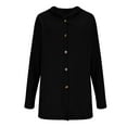thumbnail image 5 of hotojiny Fall Tops for Women Soft Warm Long Sleeve Knit Sweater Lightweight Button down Hooded Sweatshirts Casual Blouses Shirts, 5 of 7