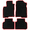 Black With Red Edge, variant on Ikon Motorsports Floor Mats Compatible with 2022-2025 Honda Civic & 2023-2025 Acura Integra Black With Red Edge Nylon Carpet Car Floor Mat 4Pcs Set