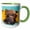 Green/White, variant on 3drose, Dachshund Puppies Sleeping, 11oz Two-tone Red Mug