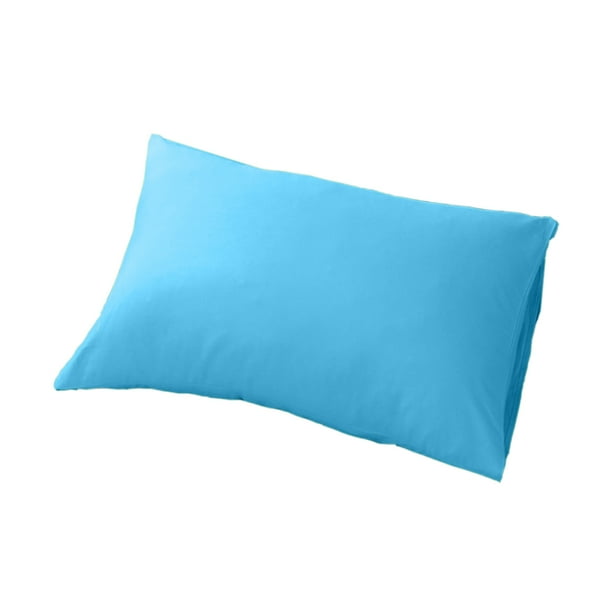 2PCS Soft Cotton Pillow Cover 48 74cm 20 30inch Rectangle Pillowcase Solid Colored 12 Color Available Blue