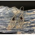 thumbnail image 2 of Solid 925 Sterling Silver Dangle Drop Earrings For Women, Pear Garnet Natural Gemstone Beautiful Handcrafted January Birthstone Earrings, 2 of 4