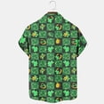 thumbnail image 4 of JURANMO 90 Off Clearance Sale Hawaiian Shirt for Men Saint Patricks Day Funny Clover Graphic Tees Tops Casual Short Sleeve Button Down Lapel Blouse Shirts White XL, 4 of 7
