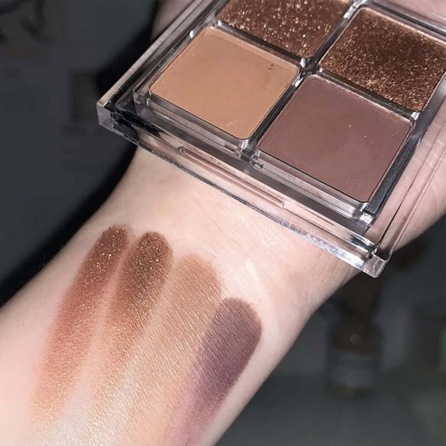 4-Color Student Earthy Eyeshadow Palette Waterproof Long Lasting Quick-Drying Make Up Tools for Women 2