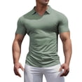 thumbnail image 2 of Akiihool Mens Polo Shirts Short Sleeve Slim Fit Men's Short Sleeve Knit Button Polo Shirts Casual Pullover Golf Shirt with Pockets (Green,XXL), 2 of 5