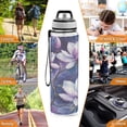 thumbnail image 7 of 32oz Transparent Sports Water Bottle with Straw for Kids Adults Outdoor School Gym Fitness Purple Magnolia Flowers, 7 of 7
