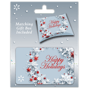 Silver and Red Wreath Card on Carrier Walmart Gift Card