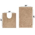 thumbnail image 4 of Better Trends Trier 2 Piece 100% Cotton Tufted Bath Rug with Non-Slip Backing - Beige, 4 of 5