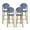 Dark Teal, variant on Gallia Aluminum Outdoor French Barstools, Set of 2, Navy Blue, White, and Bamboo Finish