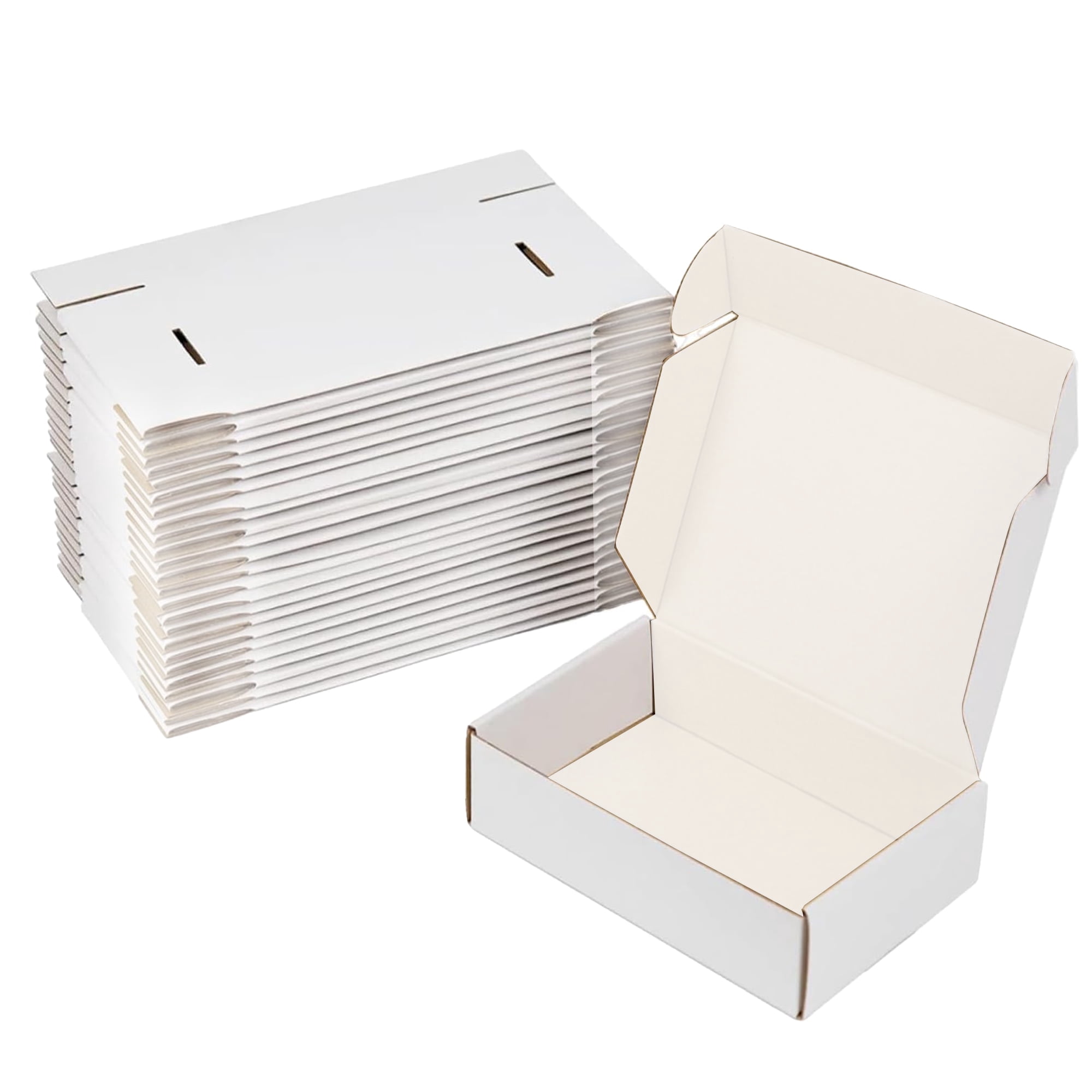 Ucanpack Made In USA- 7x7x4" Corrugated Mailer Boxes, 1/16 Inch Thick Moving Carton, White Cardboard Storage Case, Small Business Essentials, Packing Supplies