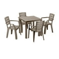 thumbnail image 3 of Inval Baru 29" Plastic Outdoor Dining Table, Mocha, 3 of 15