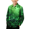 thumbnail image 2 of RXMEKW Chemise Décontractée à Manches Longues, Chemise à Col Rabattu Imprimée pour Garçons pour la Saint-Patrick, 2 of 9