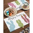 thumbnail image 2 of Easter Placemats Set of 6, Cute Bunny Placemat for Dining Table Decorations, Blue Green Pink Place Mats, Spring Table Mats for Kitchen Dinner Seasonal Holiday Party Decor, 2 of 6