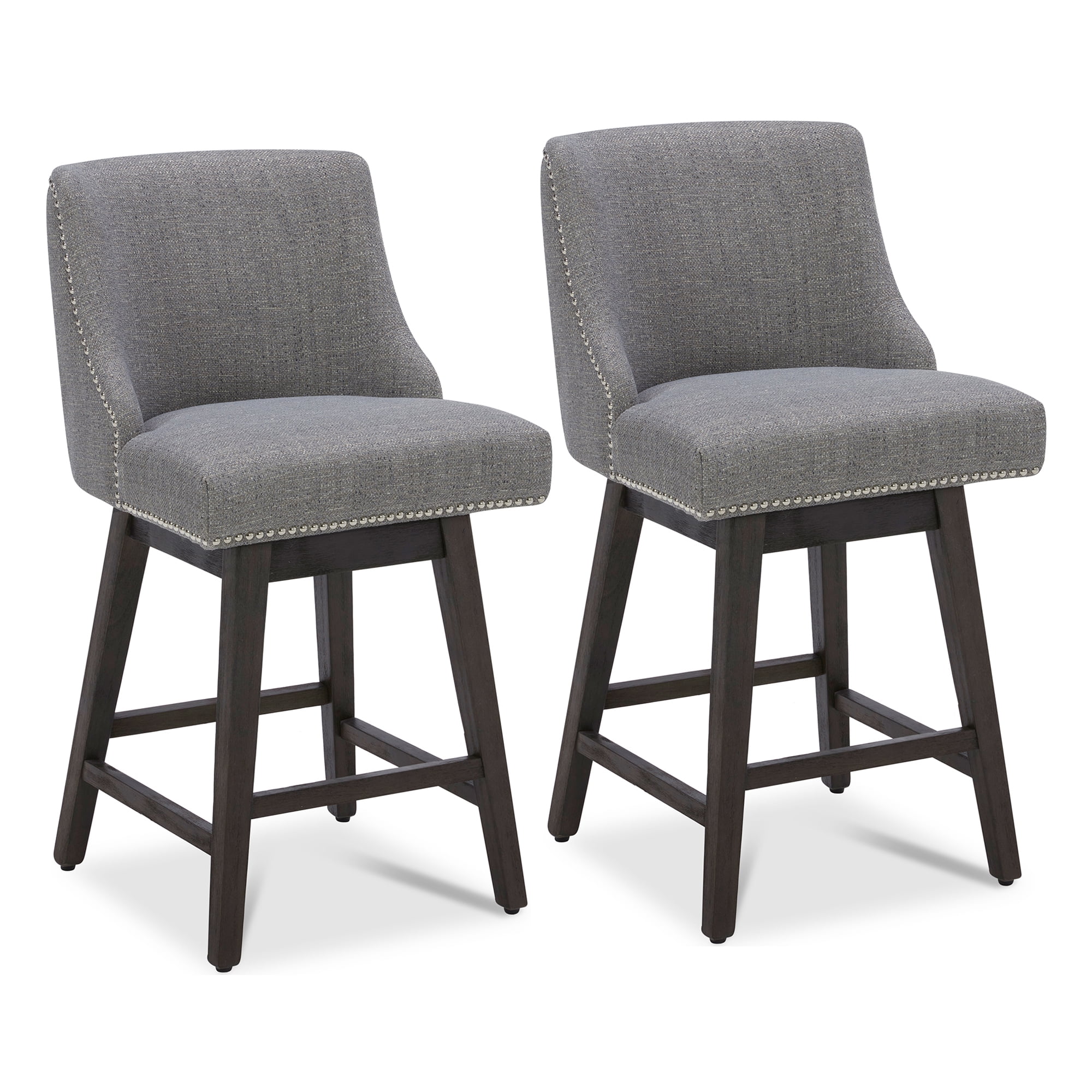 CHITA 26 inch Fabric Swivel Upholstered Counter Height Bar Stools with ...
